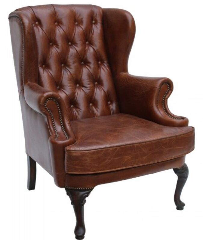 Adler Vintage Leather Wing Chair