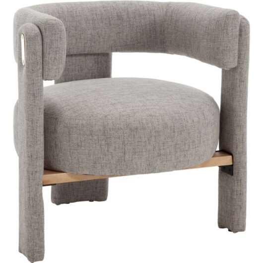 Armchair in Linen Occasional Upholstered Tub Chair for Makeup Leisure Accent Vanity Chair for Bedroom Living Room, Grey, Wahson