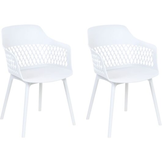 Beliani - Set of 2 Dining Chairs Synthetic Material Legs White Almira