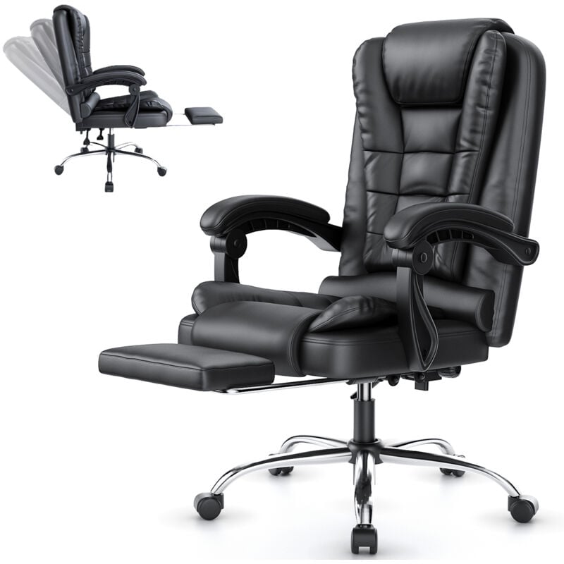 Bigzzia - Office chair desk chairs with footrest and Lumbar Support Ergonomic - Computer Desk Chair Adjustable Back Rest - executive office chair