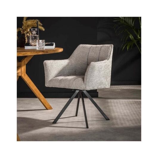 Bouclé Dining Chair Bentley Grey