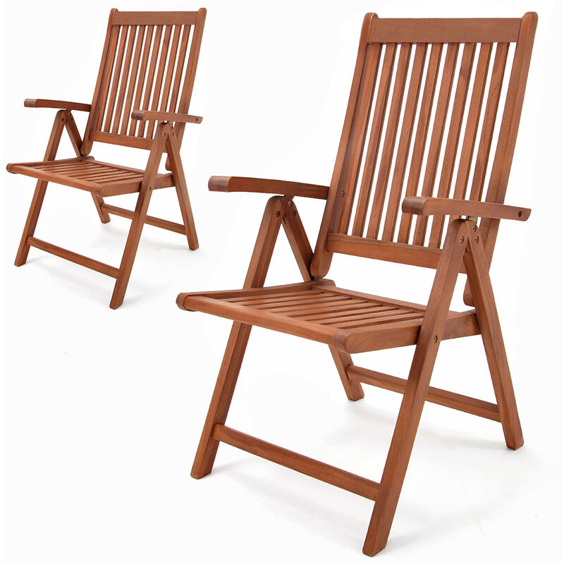 Casaria - Garden Chair FSC®-certified Eucalyptus Wood Foldable High-back Furniture