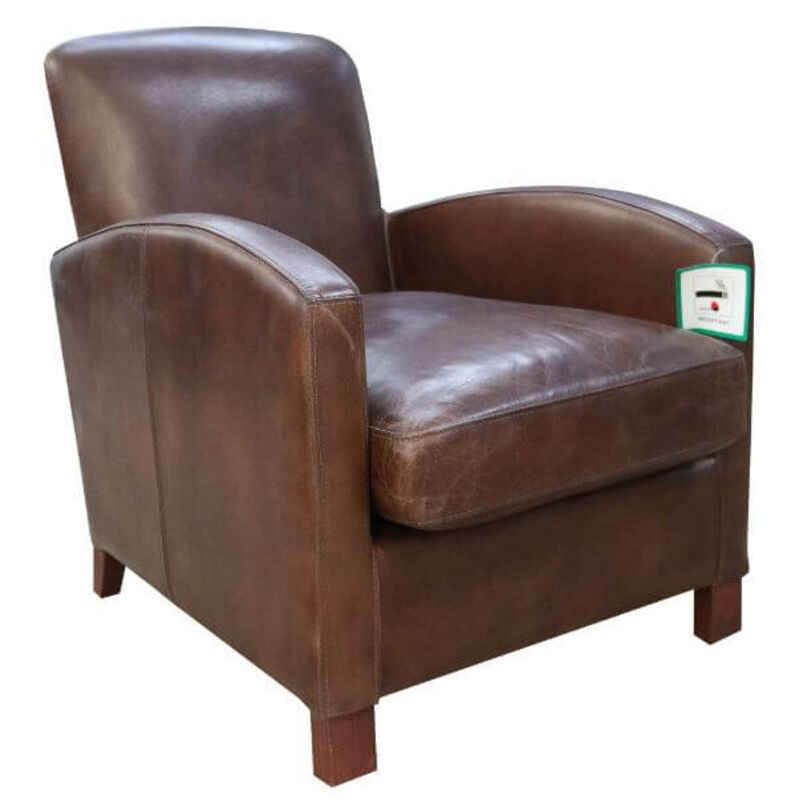 Corey Vintage Brown Distressed Leather Chair