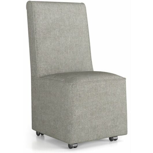 Costway - Upholstered Leisure Single Sofa Chair Linen Fabric Armless Accent Chair W/Caster