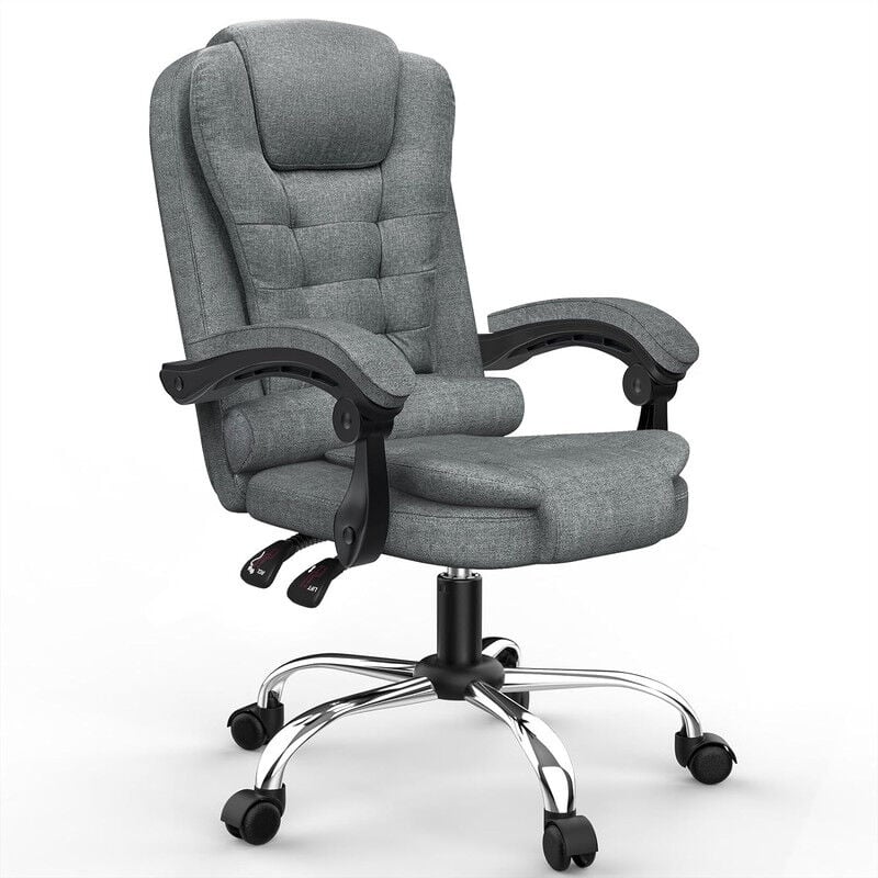 Desk Chair - Bigzzia Ergonomic Office Chair with support headrest - Gaming Chair with Tilt Function - Computer Chair - Dark gray