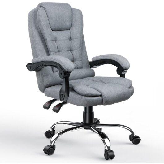 Desk Chair Bigzzia Ergonomic Office Chair with support headrest - Gaming Chair with Tilt Function - Computer Chair - gray