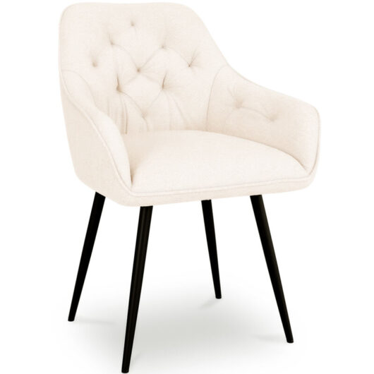 Dining Chair with Armrests - Upholstered in Premium Bouclé - Alene