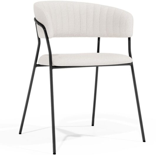 Dining chair - Upholstered in Bouclé Fabric - Gruna