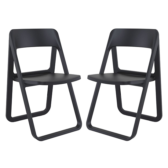 Durham Black Polypropylene Dining Chairs In Pair