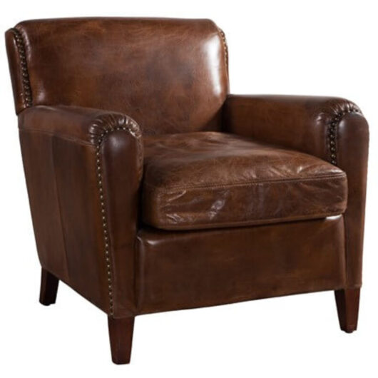 Eccentric Vintage Distressed Leather Club Chair