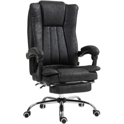 Executive Office Chair Computer Desk Chair for Home w/ Footrest Black - Vinsetto