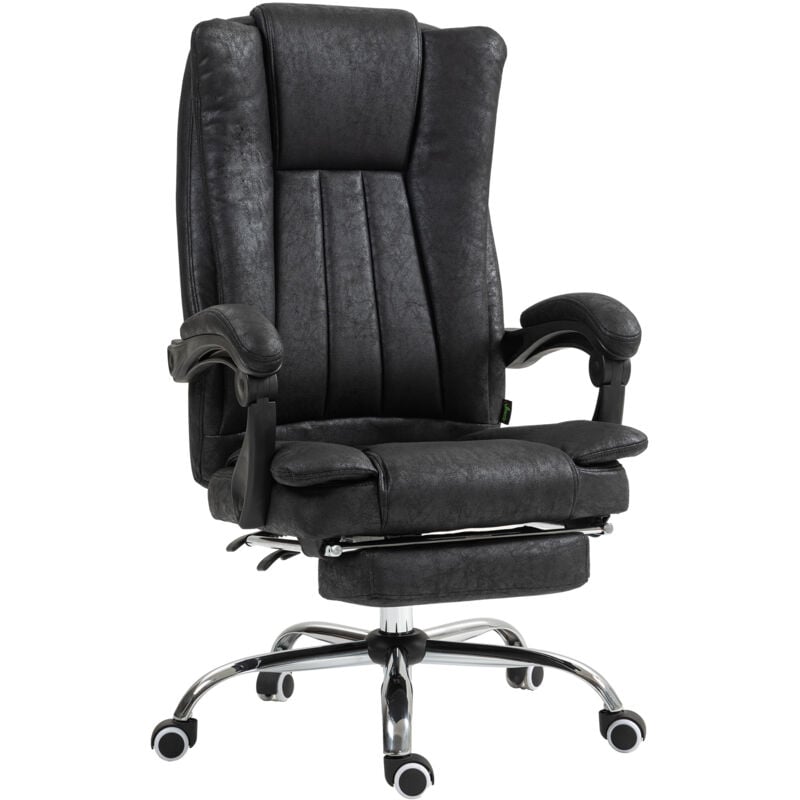 Executive Office Chair Computer Desk Chair for Home w/ Footrest Black - Vinsetto
