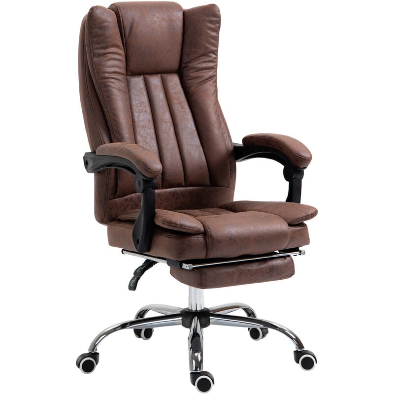 Executive Office Chair Computer Desk Chair for Home w/ Footrest Brown - Vinsetto