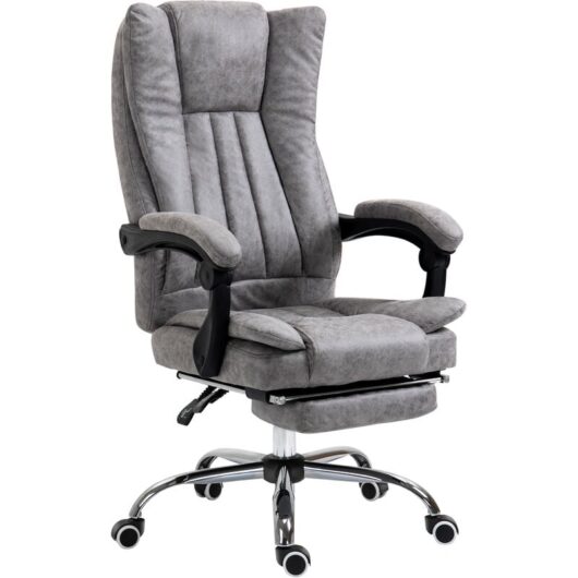 Executive Office Chair Computer Desk Chair for Home w/ Footrest Grey - Vinsetto