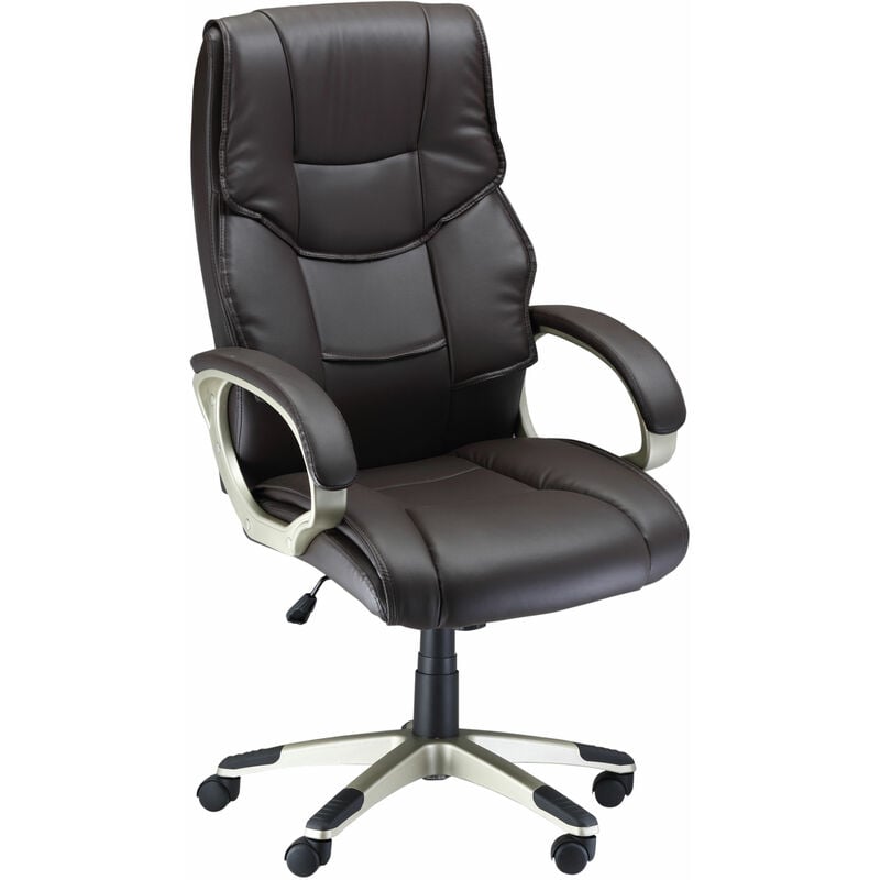 Executive Office Chair Faux Leather Computer Desk Chair w/ Wheel Brown - Homcom