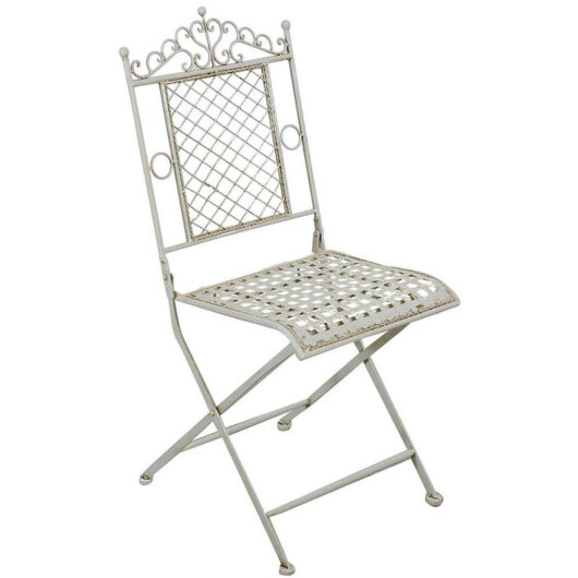 Folding wrought iron chair Garden and terrace chair Vintage Rustic Style dining chair for indoors and outdoors