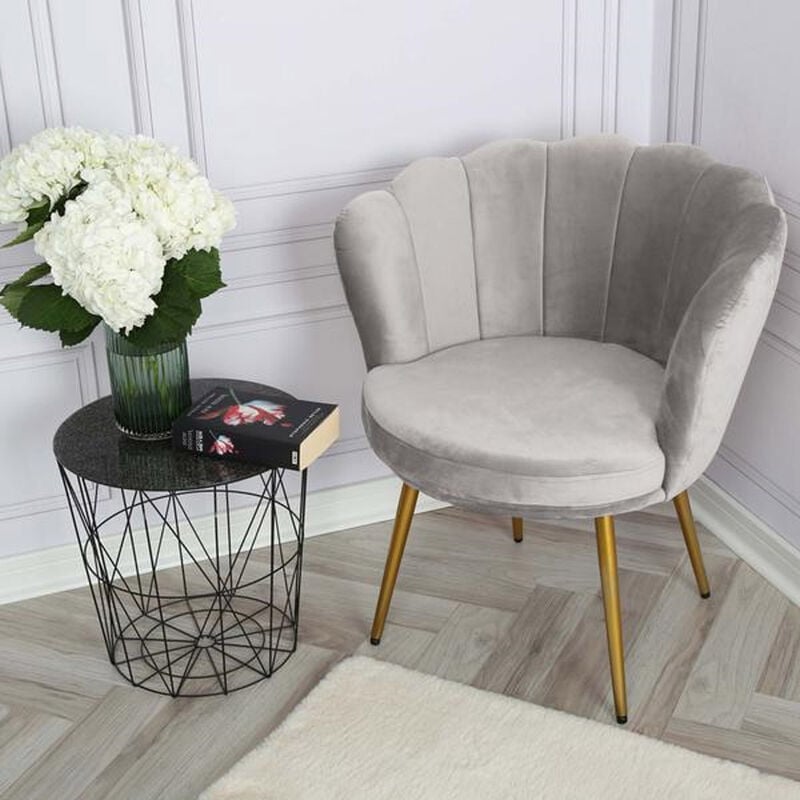 Genesis flora Petal Back Scallop Chair - Silver Grey