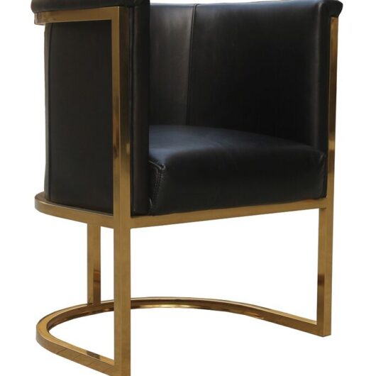 Gold Frame Vintage Leather Tub Chair