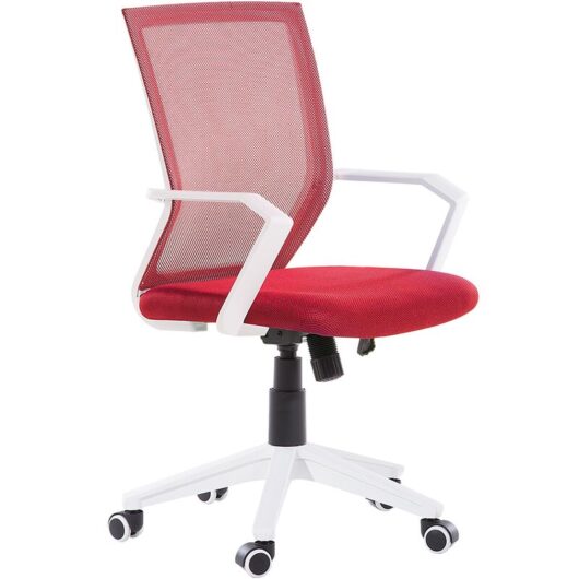 High Back Office Chair Mesh Swivel Adjustable Castors Red Relief
