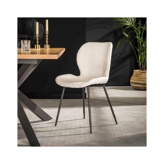 Industrial Dining Chair Golf Boucle White - White