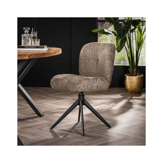 Industrial swivel Dining chair Twirl Boucle Taupe