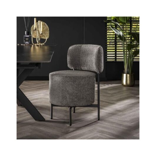 Industrial swivel Dining chair Vibe Boucle Grey