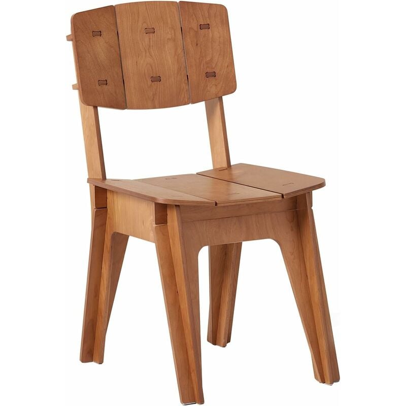 Kitchen Chair Dining Chair Office Chair in Mortise and Tenon Structure,Brown,HFST01-BR - Sobuy