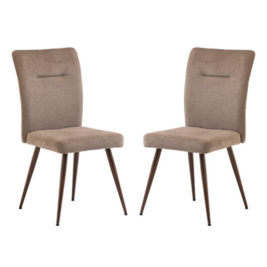 Mason Mocha Fabric Dining Chairs With Wenge Legs In Pair