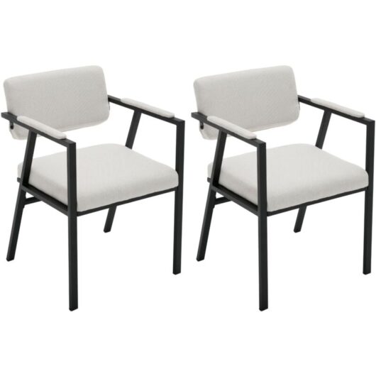 Modern Dining Chairs Set of 2 Kitchen Side Chairs in Linen Leisure Chairs for Home Kitchen Dining Room, Beige