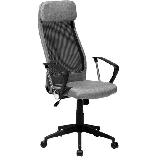 Modern Swivel Adjustable Height Office Computer Chair Dark Grey Pioneer