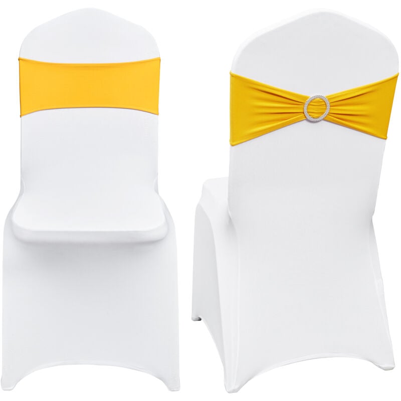 Mophorn Stretch Spandex Folding Chair Covers, Universal Fitted Chair Cover with Chair Sashes, Removable Washable Protective Slipcovers, for Wedding,