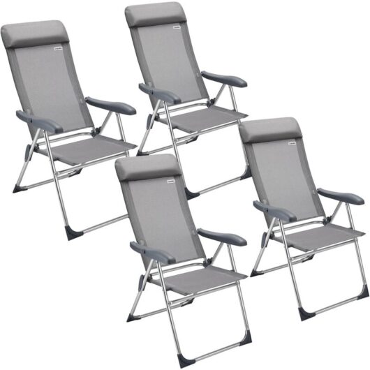 No Brand - casaria® 2x/4x Aluminium High Back Folding Garden Chairs Lightweight 7-Way Adjustable Backrest Armchairs Set Padded Headrest Patio Balcony