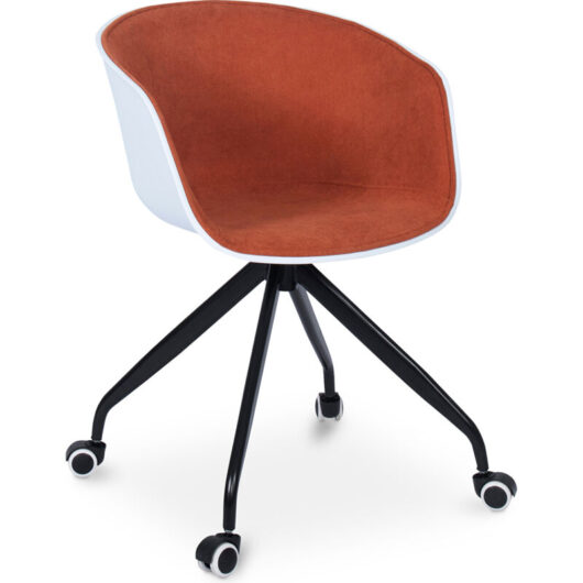 Office Chair with Armrests - Desk Chair with Castors - Black and White - Jodie