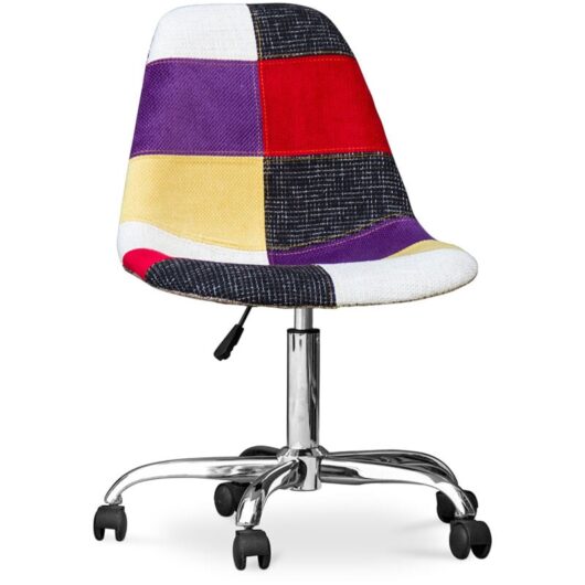 Office Chair with Wheels - Desk Chair - Upholstered in Patchwork - Tessa