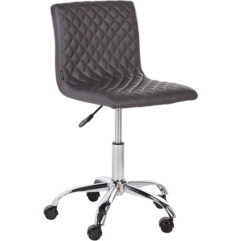 Office Desk Chair Upholstered pu Adjustable Height Dark Grey Orlando