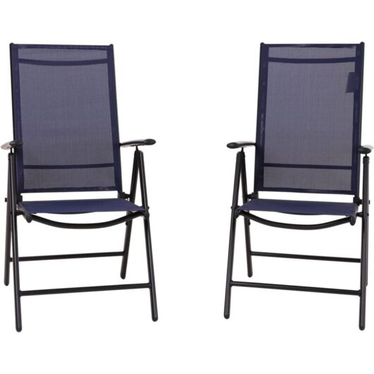 Phivilla - Garden Chairs Folding Reclining Dinning Chairs Foldable Garden Chairs with Aluminum frame,6X Adjustable with 7 Seating Positions Blue