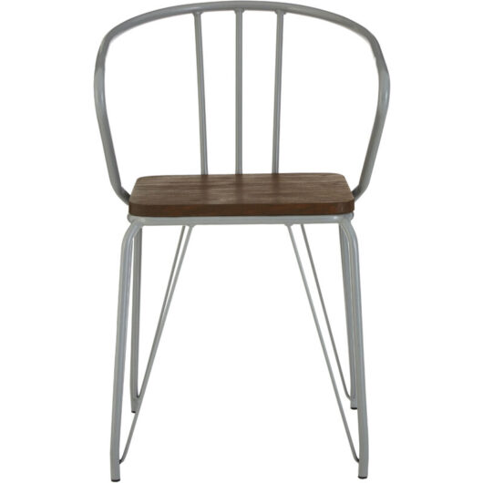 Premier Housewares District Grey Metal and Elm Wood Arm Chair
