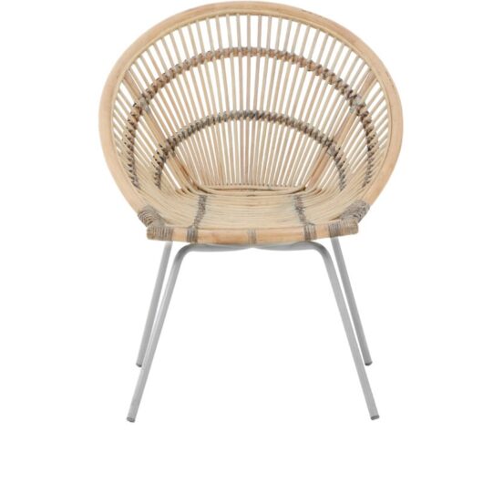 Premier Housewares Lagom White Iron Washed Rattan Chair