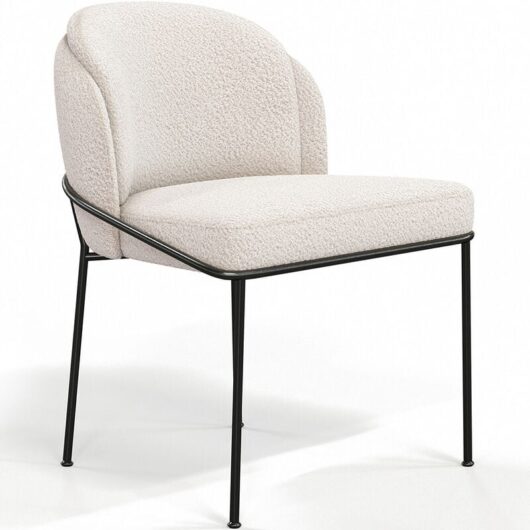 Privatefloor - Dining Chair - Upholstered in Bouclé Fabric - Mina