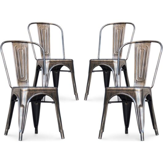 Privatefloor - Pack of 4 Dining Chairs - Industrial Design - New Edition - Stylix