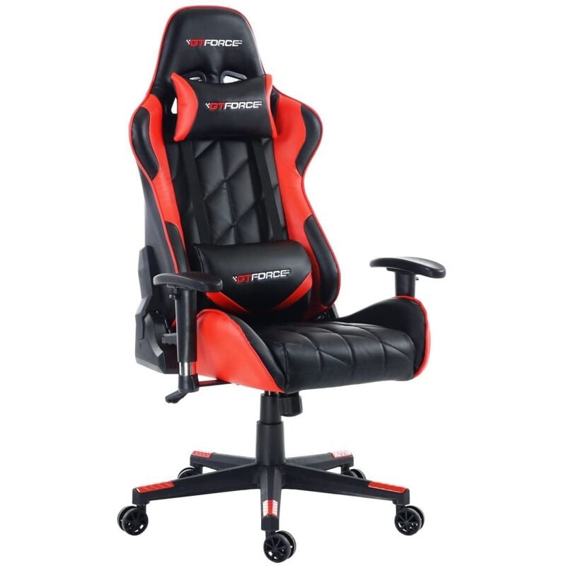 Pro gt leather racing sports office chair in black and red - Gtforce