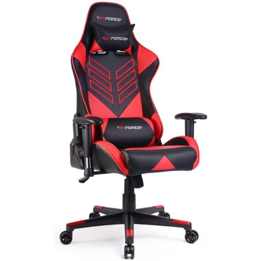 Pro st leather racing sports office chair in black and red - Gtforce