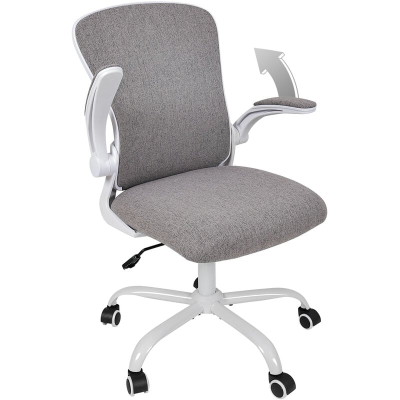 Puluomis - Office Chair, Ergonomic Desk Chair, Swivel Chair with Lumbar Support, Flip up Armrests, Dark Grey - Dark Grey