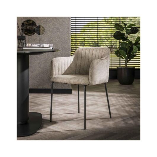 Scandinavian Dining Chair Ox Upholstery Beige