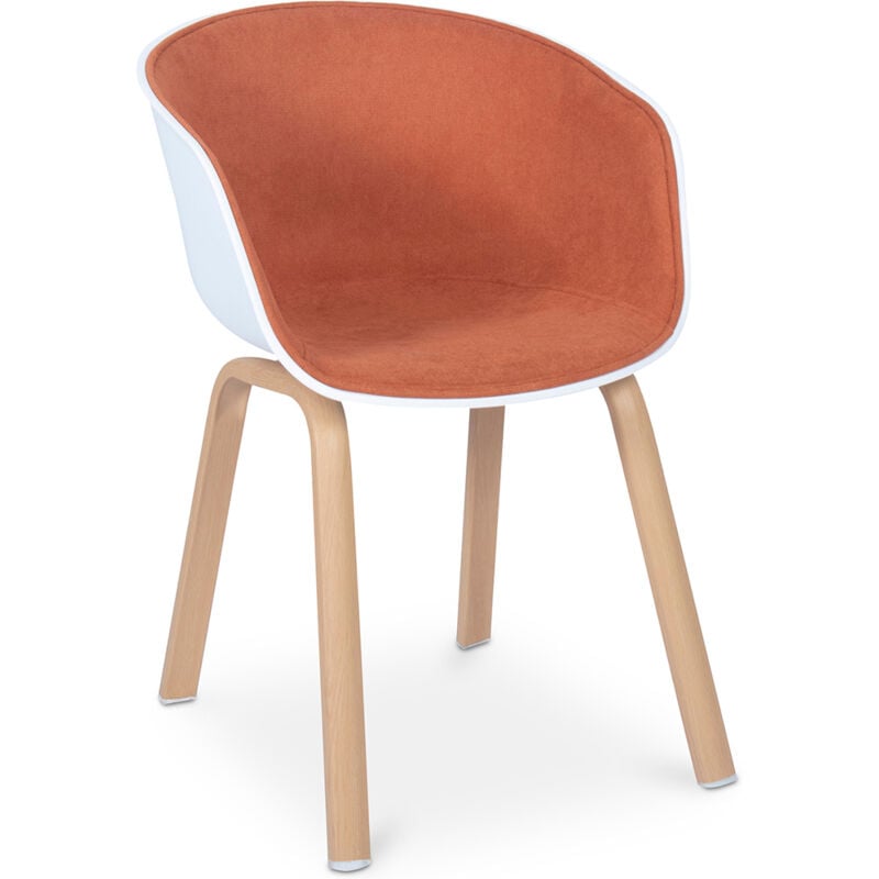 Scandinavian Padded Dining Chair with Armrest