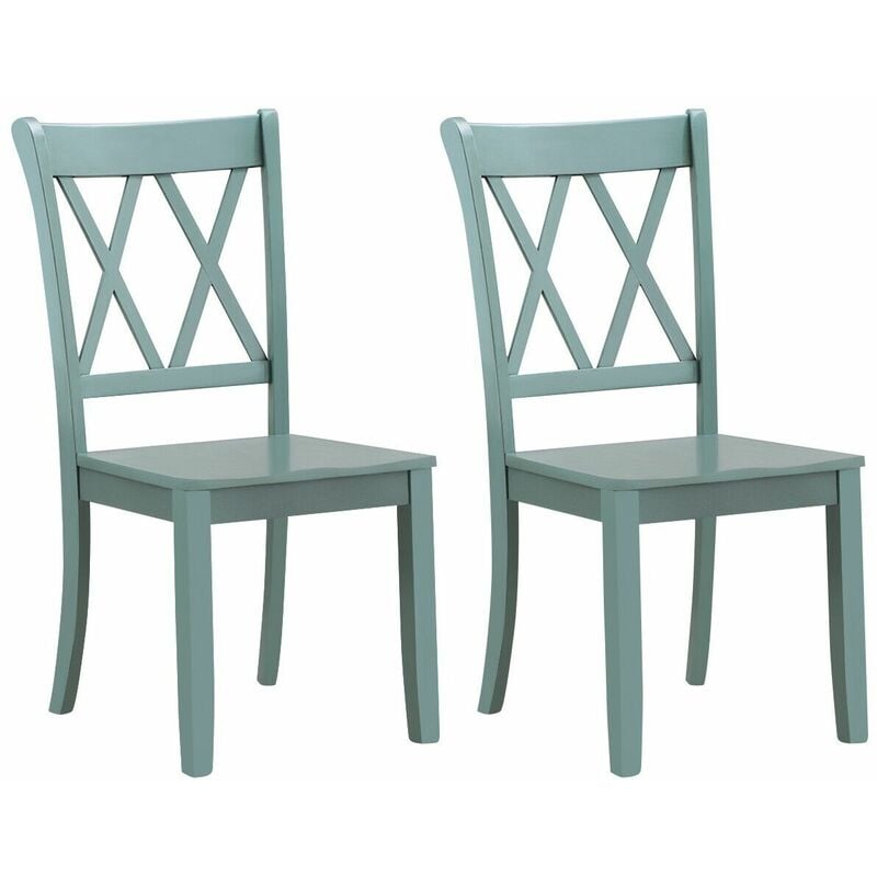 Set of 2 Dining Chairs Wooden Kitchen Side Chair Armless Chairs W/Ergonomic Back