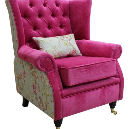 Sherlock Wing Chair Fireside High Back Armchair Danza Pink Renaissance Duckegg