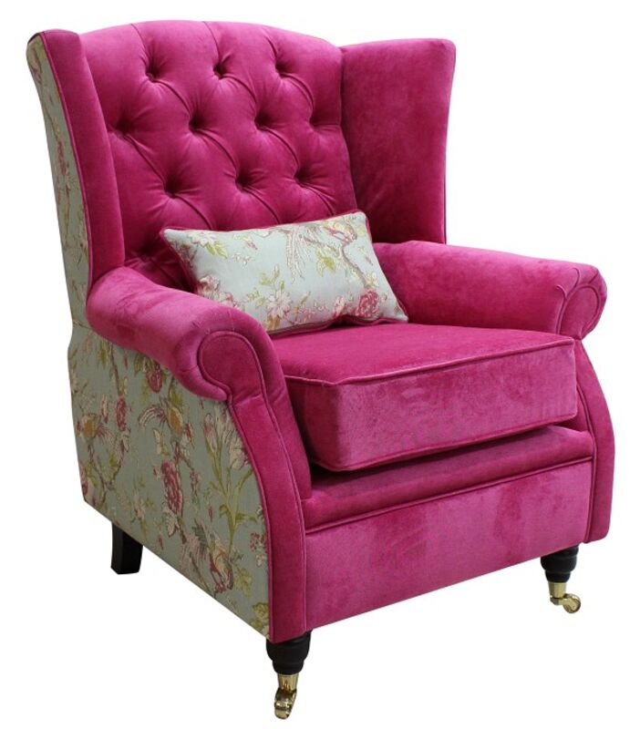 Sherlock Wing Chair Fireside High Back Armchair Danza Pink Renaissance Duckegg