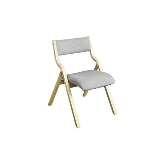 Sobuy - Wooden Padded Folding Dining Chair Office chair, Light Grey,FST40-HG