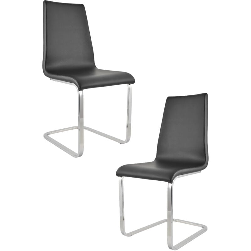 T M C S - Tommychairs 2 Berlin chairs steel legs, wood seat and black faux leather